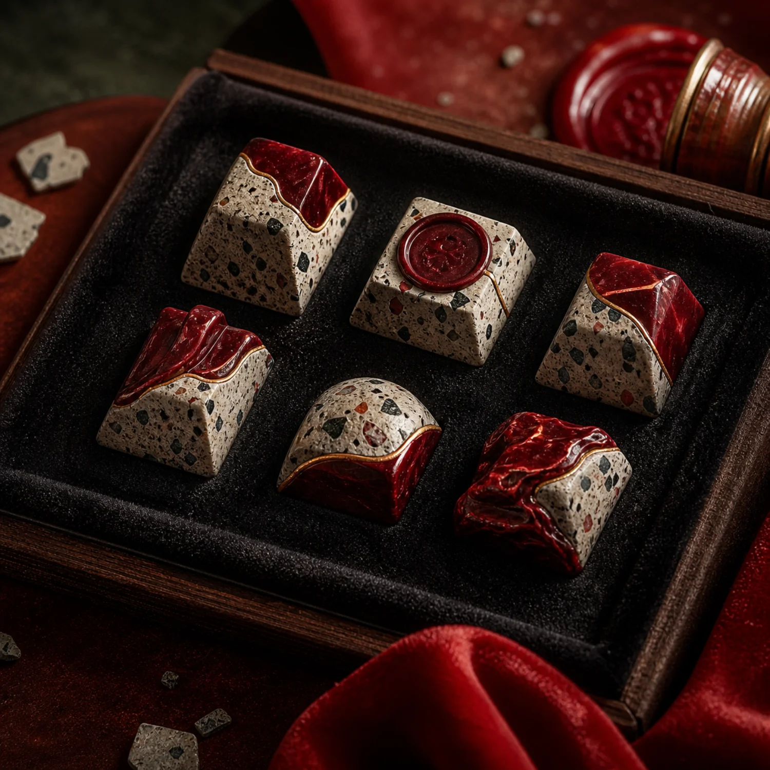 Italian terrazzo-inspired artisan keycaps